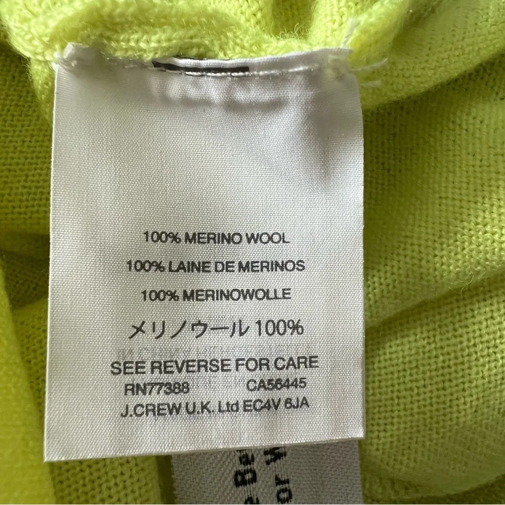 J. Crew neon yellow wool crew neck lightweight sweater size XS